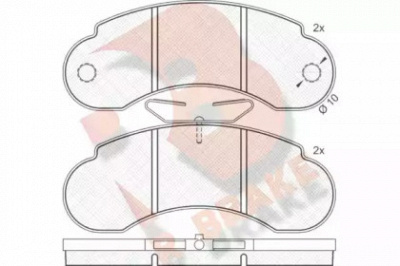 R BRAKE rb0452 -  Комплект тормозных колодок, дисковый тормоз